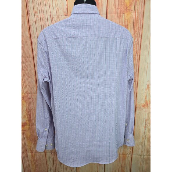 Peter Millar Mens Summer Comfort Check Shirt Medium Purple Plaid - Picture 2 of 7